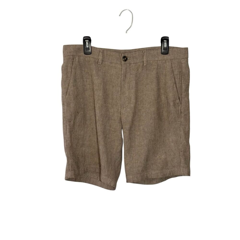 Porter & Ash tan linen blend shorts - 34